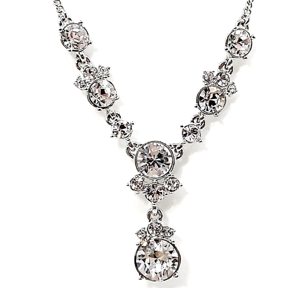 Givenchy Round Silver Drop Necklace.